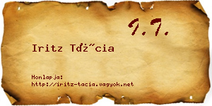 Iritz Tácia névjegykártya